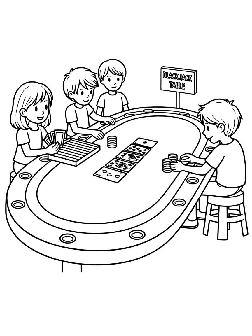 (Nevada) A simple blackjack table with cards