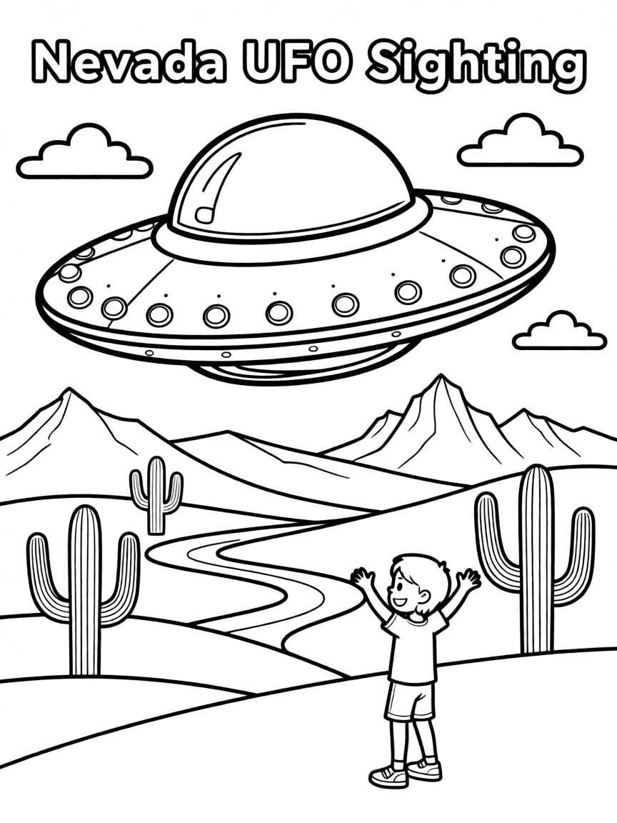 (Nevada) A UFO flying over Nevada