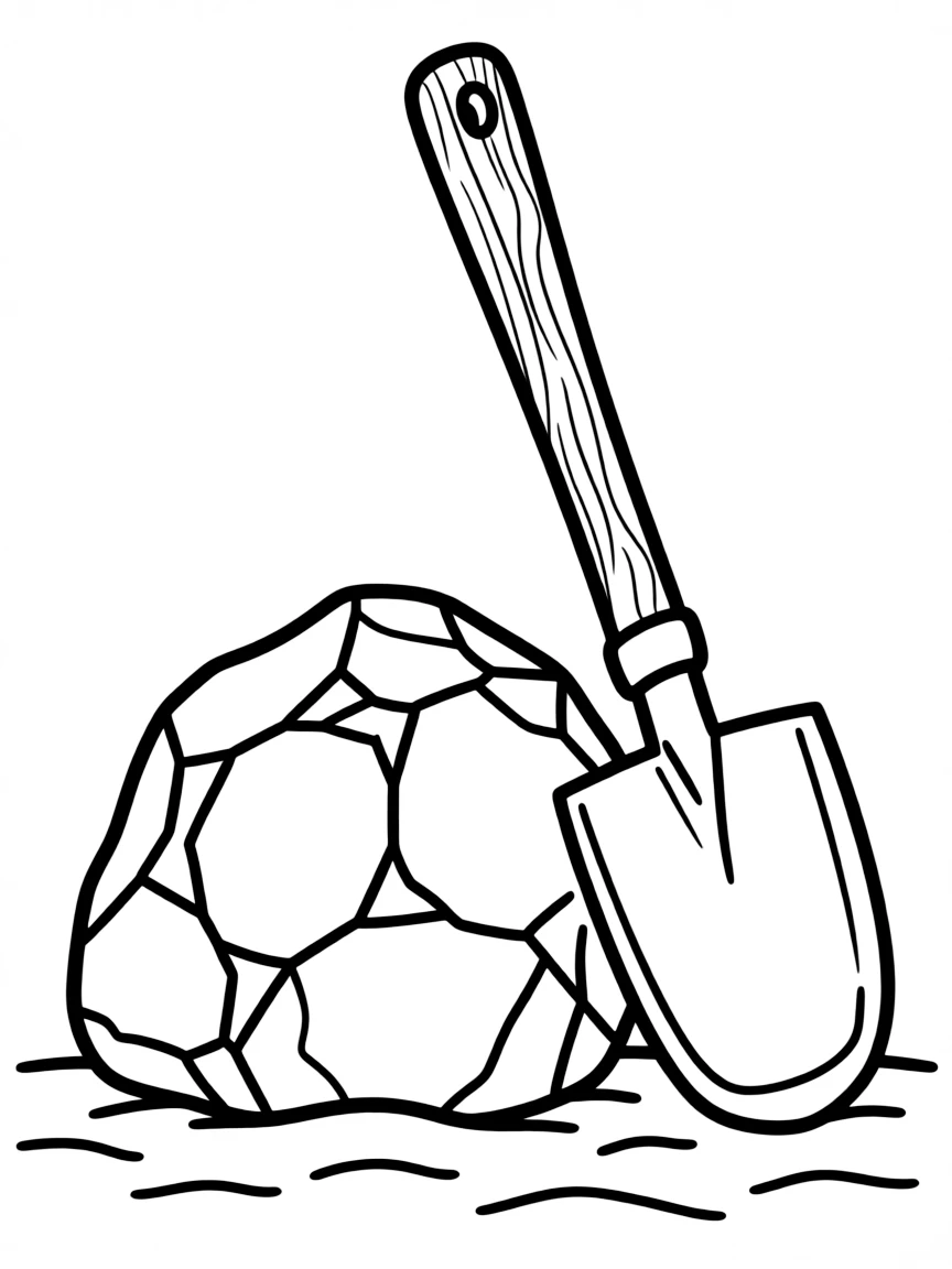 (Nevada) A gold nugget and shovel