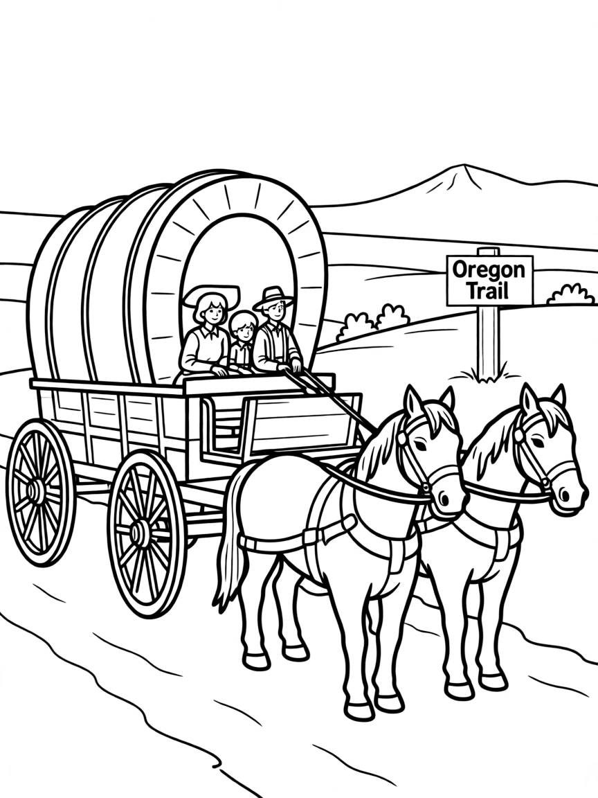 (Oregon) Oregon Trail covered wagon