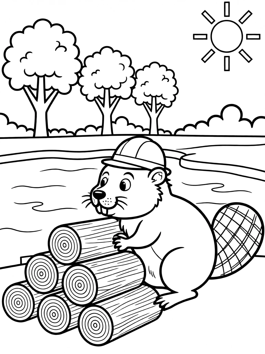 (Oregon) A beaver building a dam