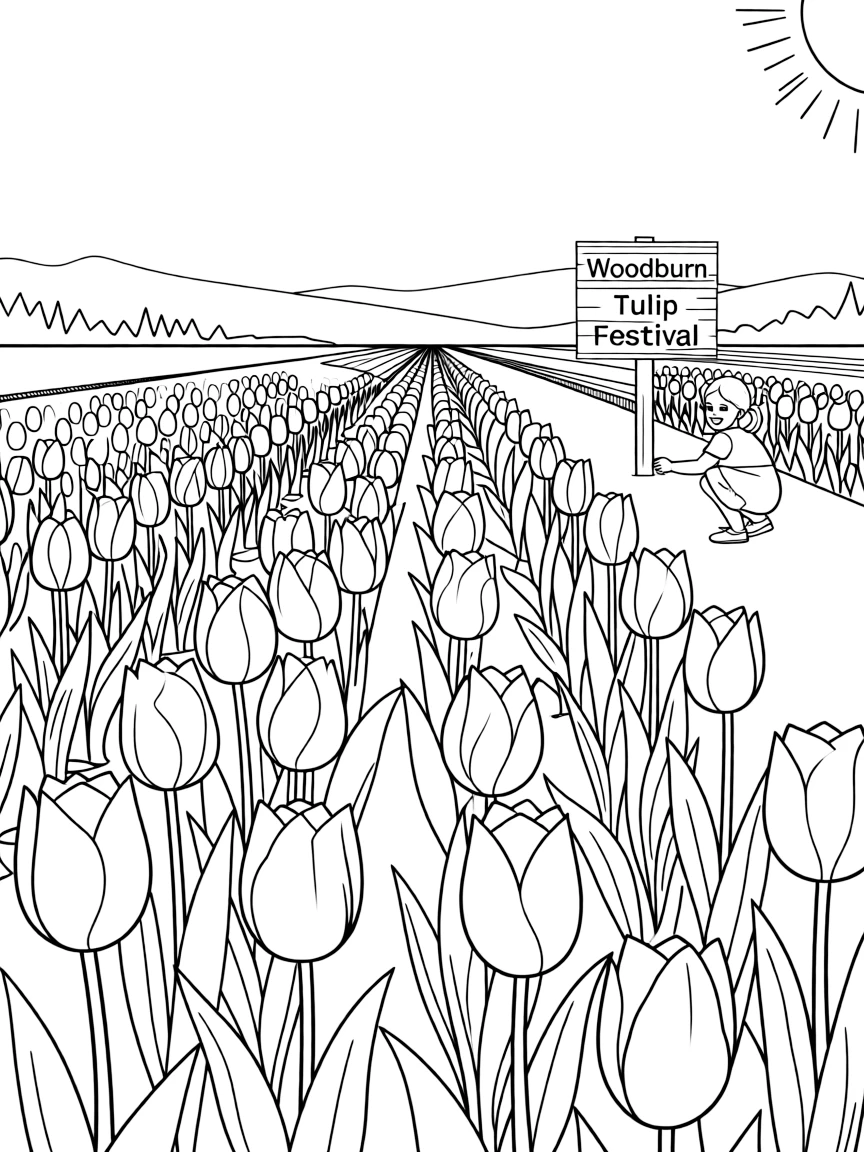 (Oregon) Fields of tulips in Woodburn