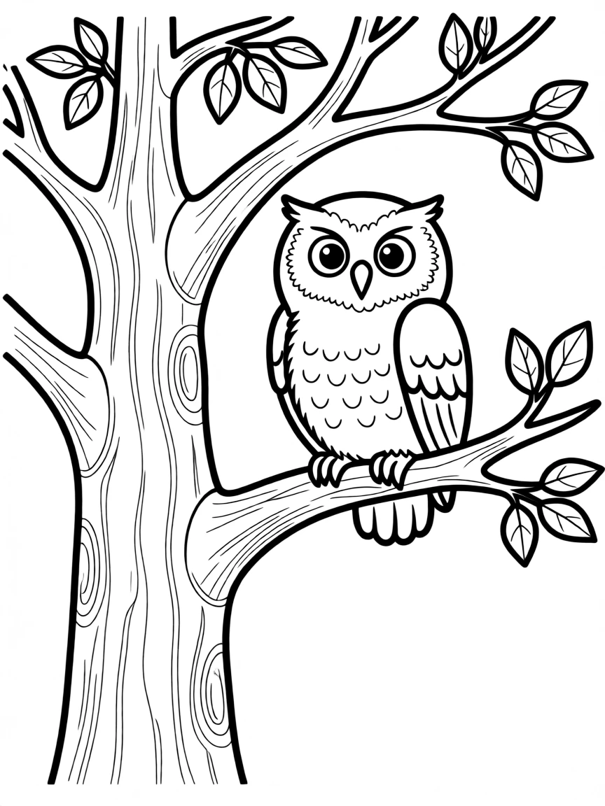 (Oregon) A snowy owl in a tree