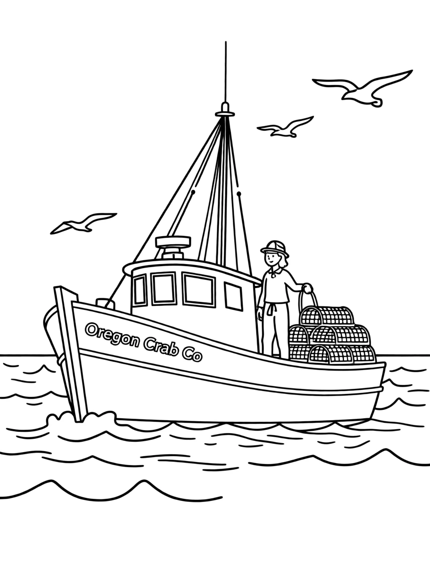 (Oregon) Crabbing boat at sea