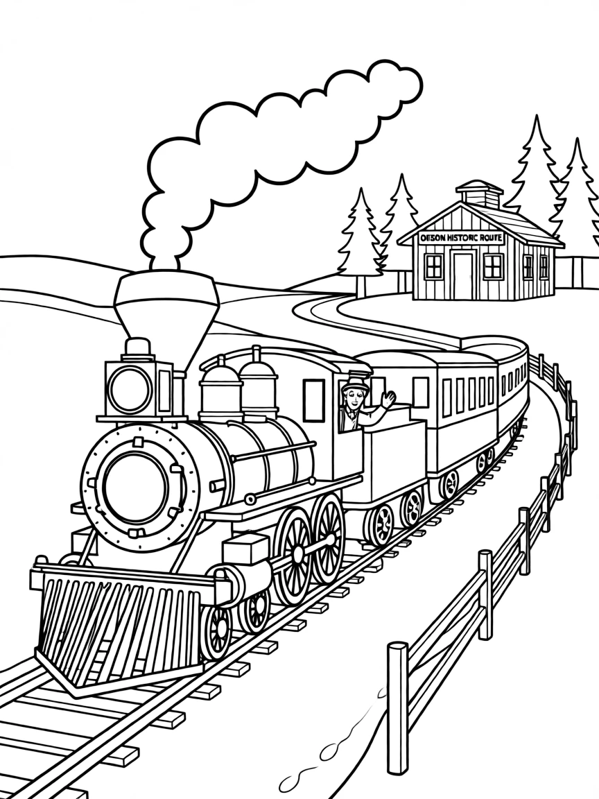 (Oregon) A train on the historic route