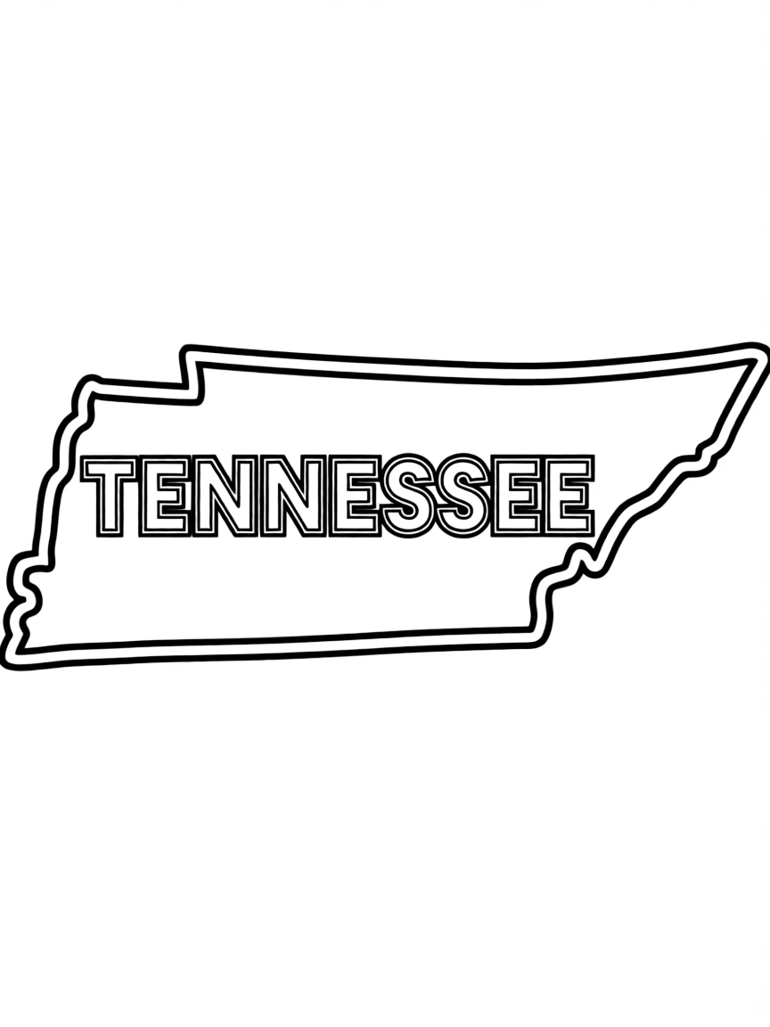 (Tennessee) The Tennessee state shape with its name