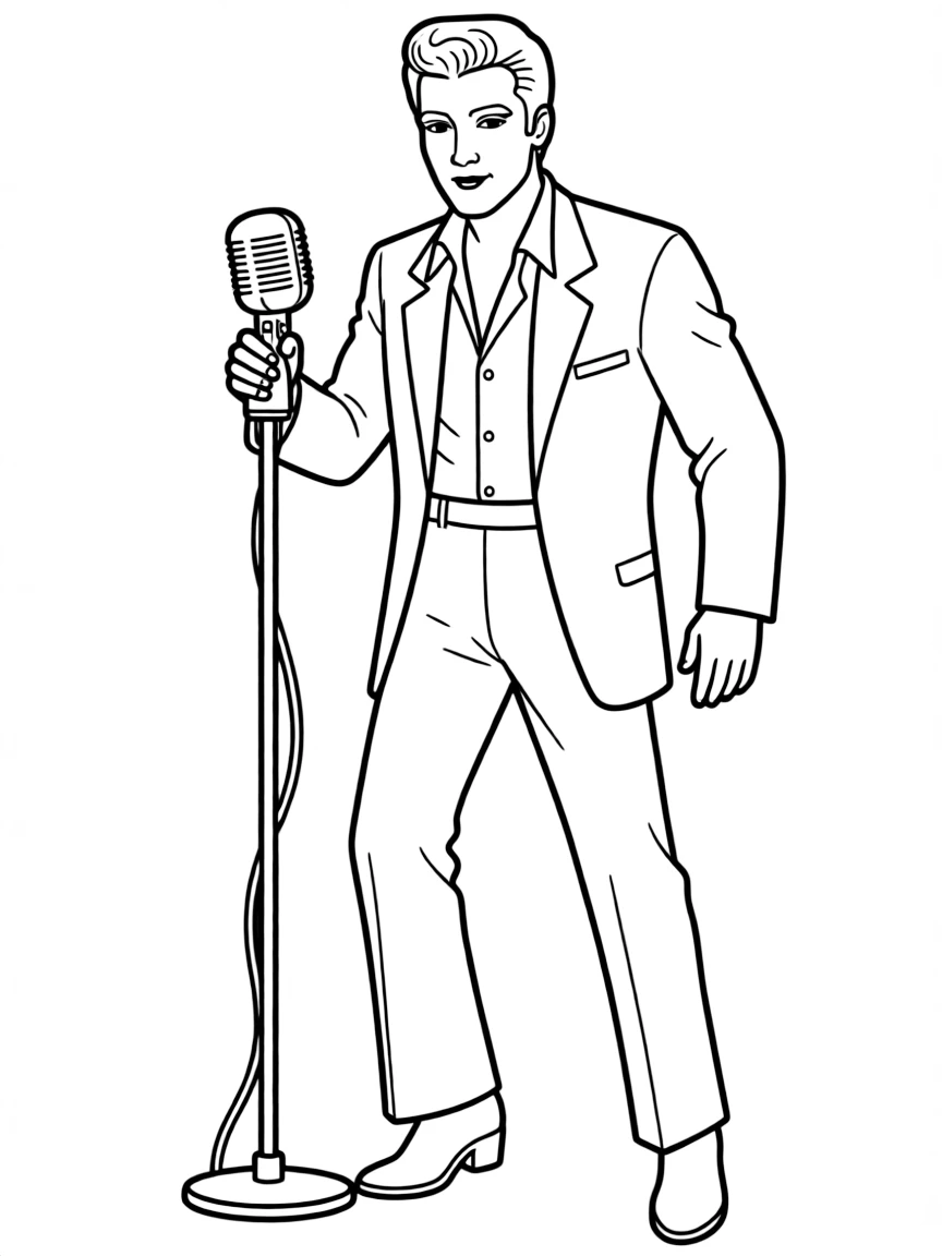 (Tennessee) Elvis Presley with a microphone