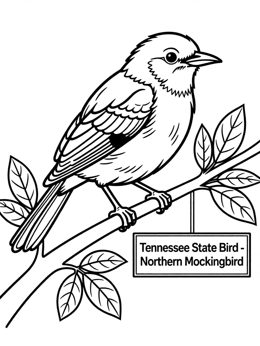 (Tennessee) The Tennessee state bird – Northern Mockingbird