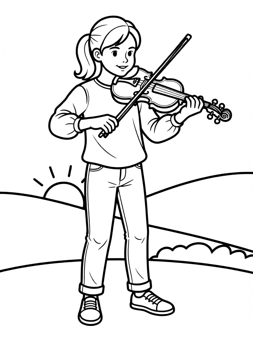 (Tennessee) A girl playing a fiddle