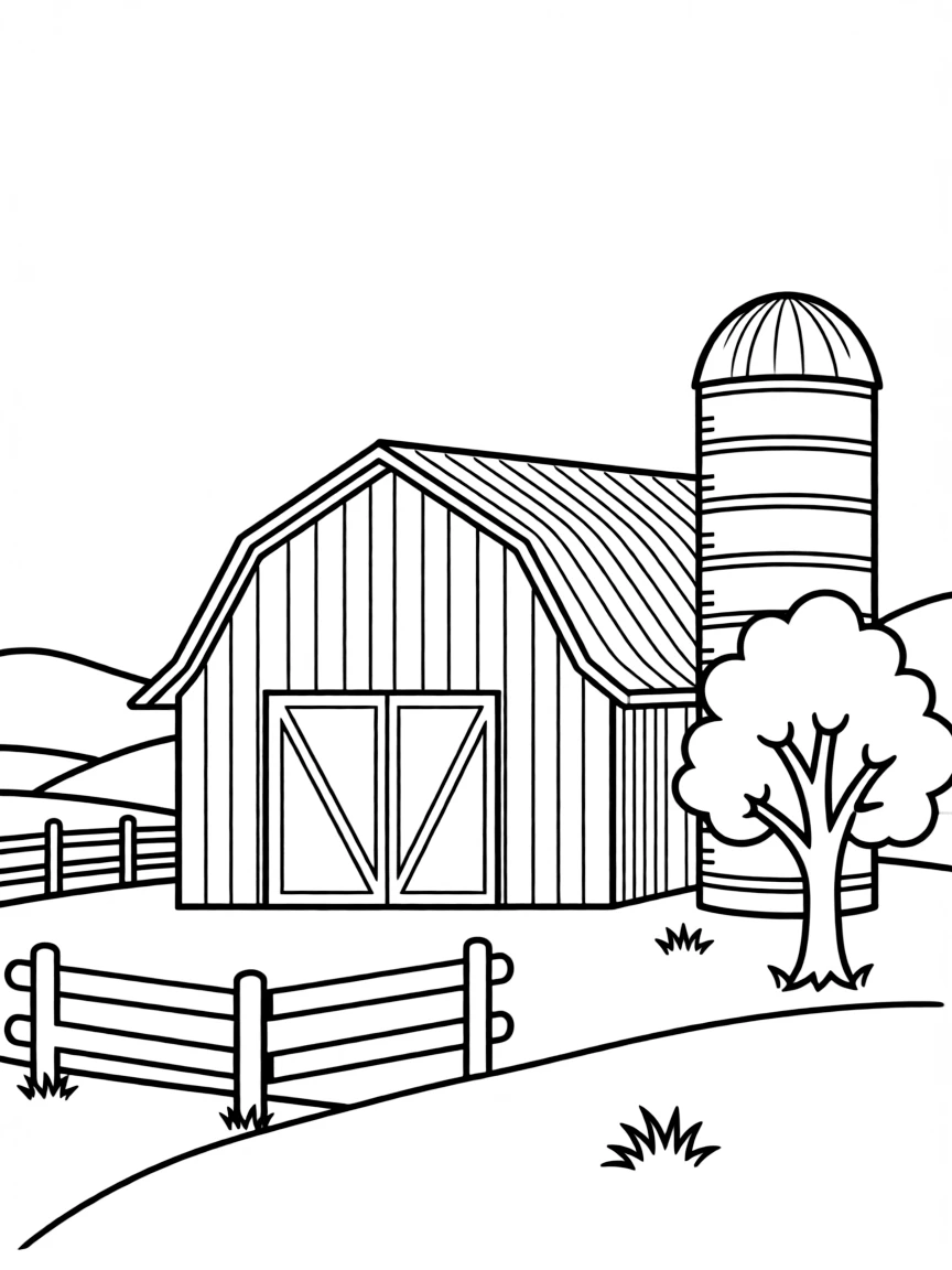 (Tennessee) A Tennessee farm with a barn and silo