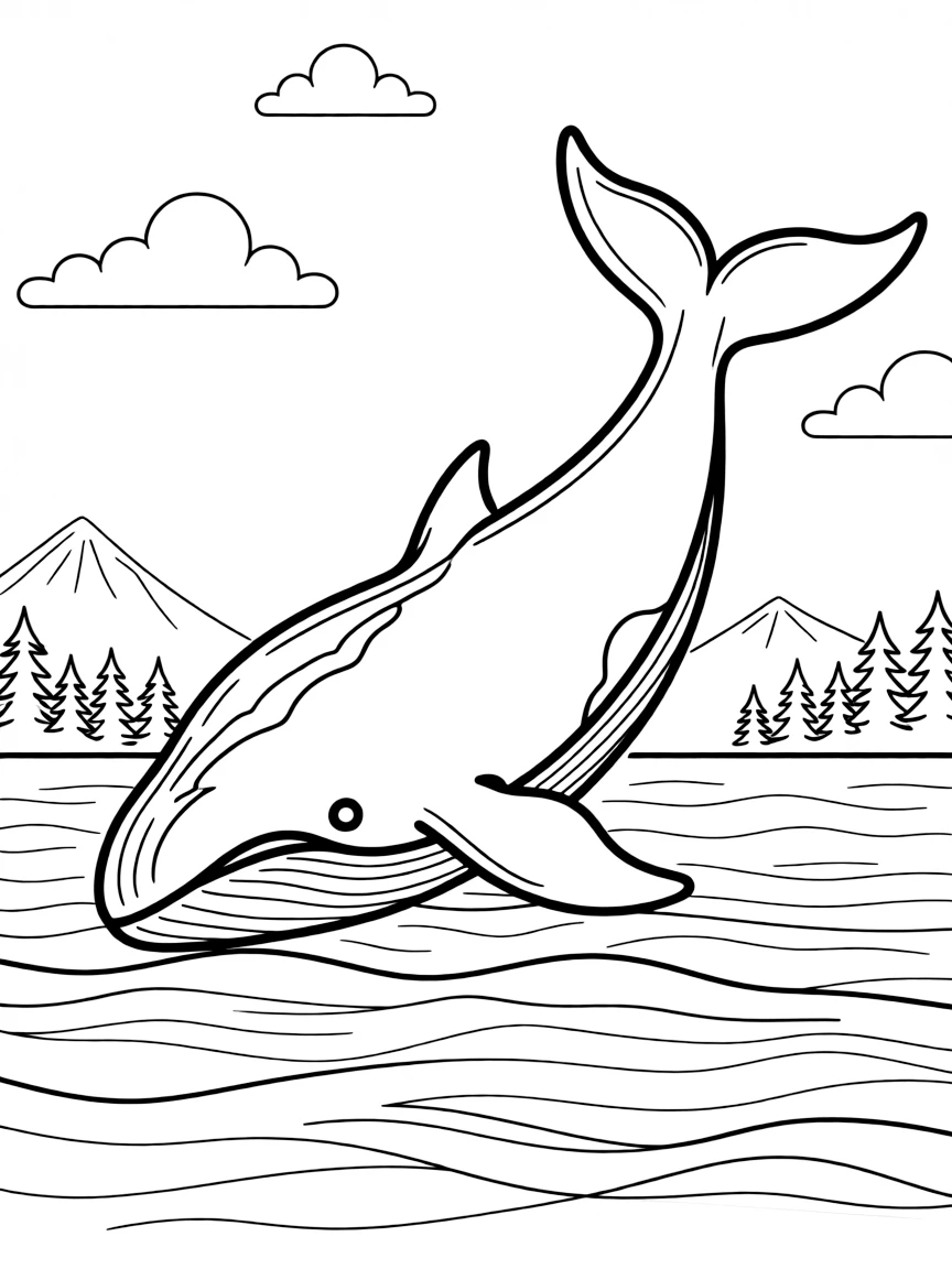 (Washington) A whale jumping in the Pacific Ocean