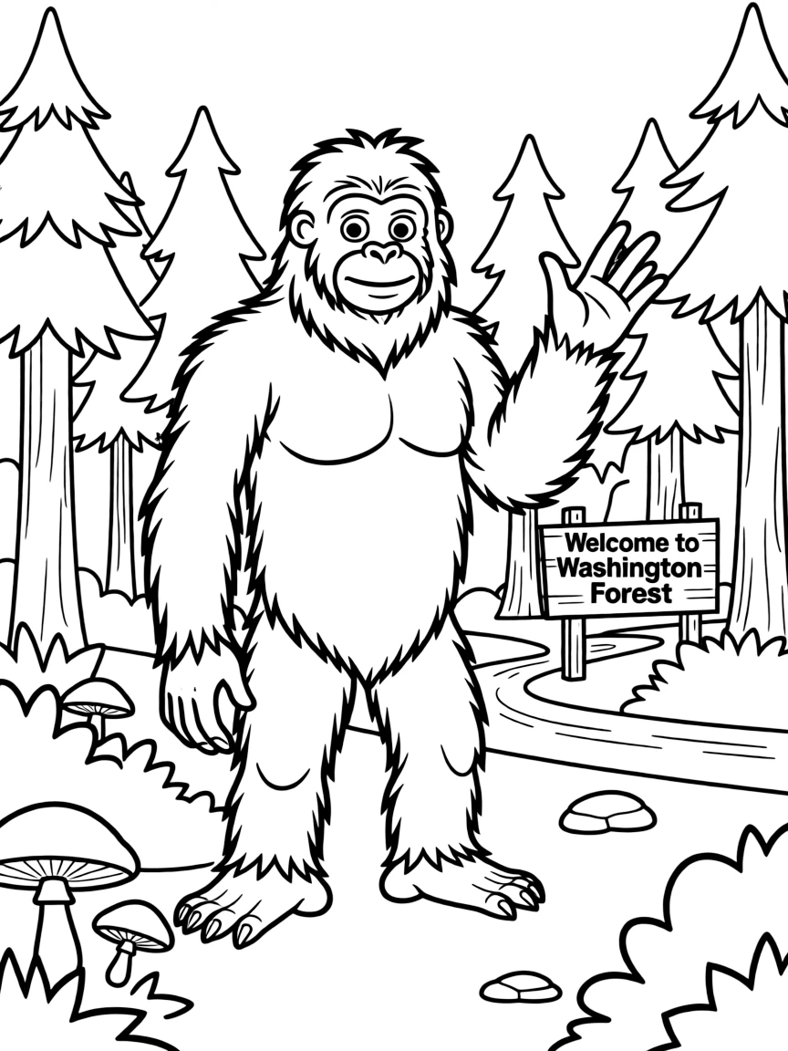 (Washington) A Sasquatch (Bigfoot) in the forest