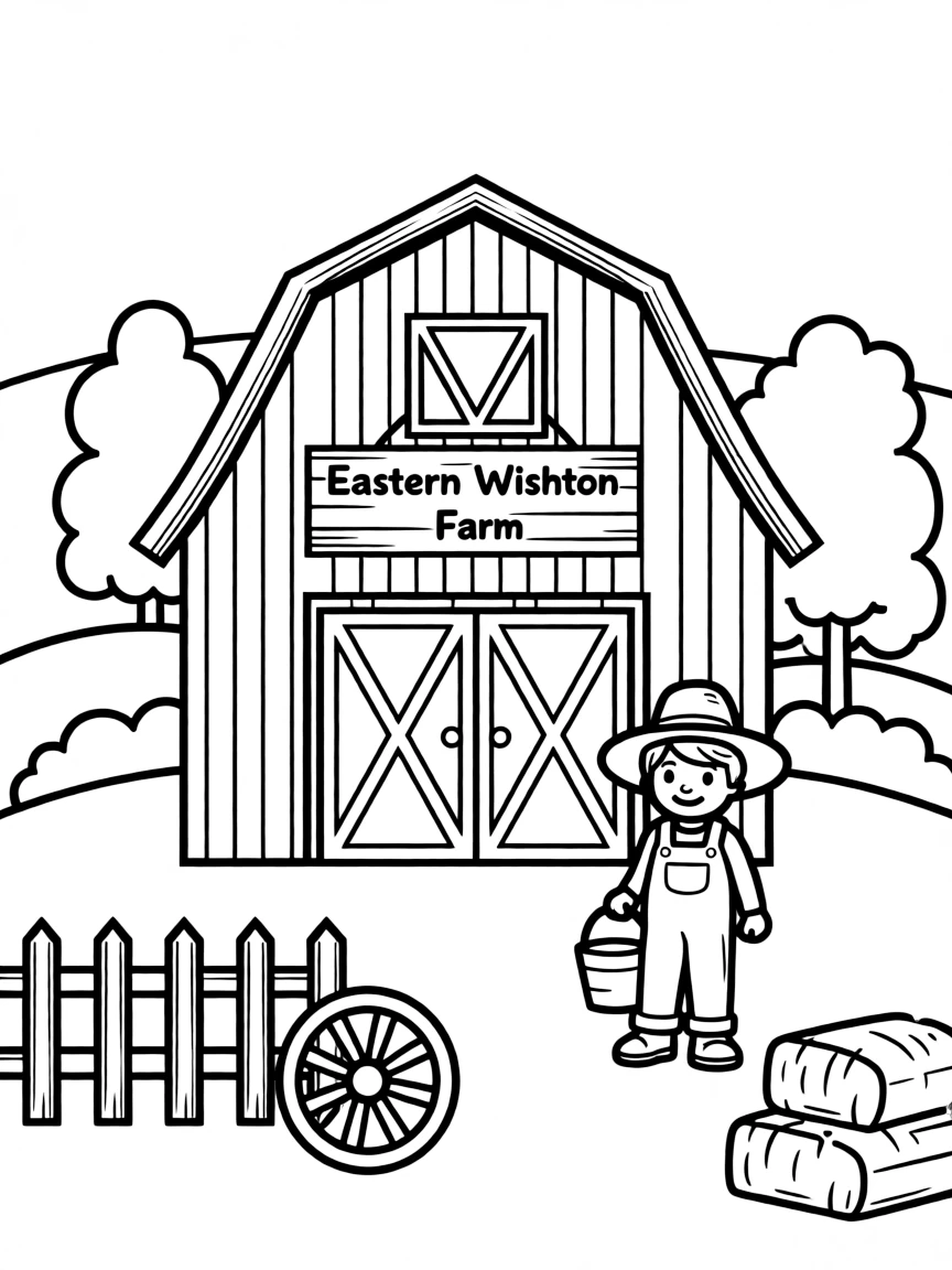(Washington) A red barn in eastern Washington