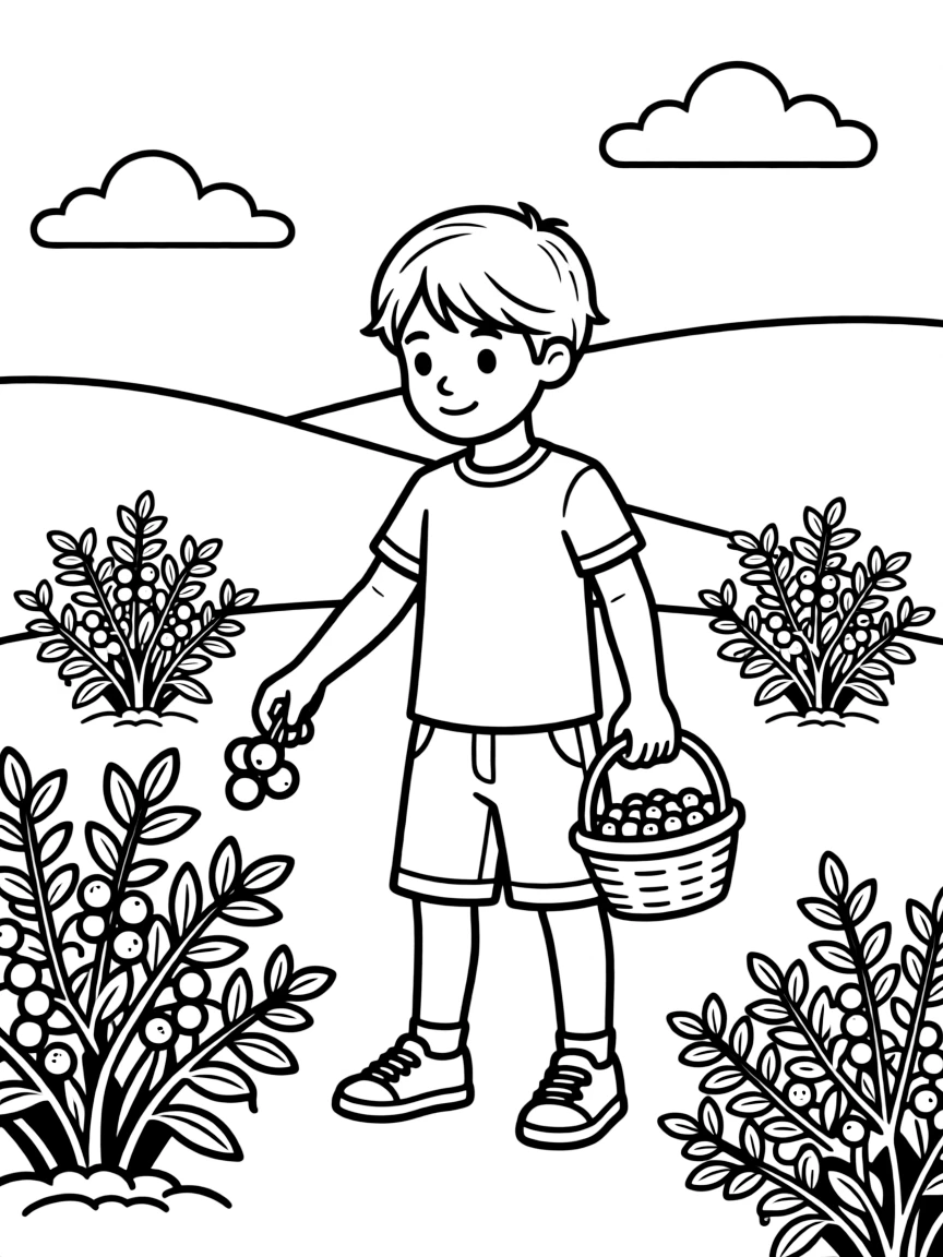 (Washington) A child picking blueberries