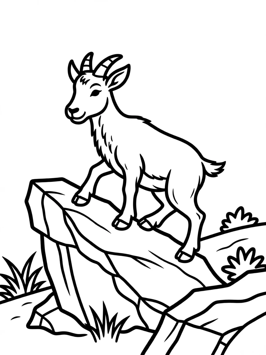 (Washington) A mountain goat climbing rocks