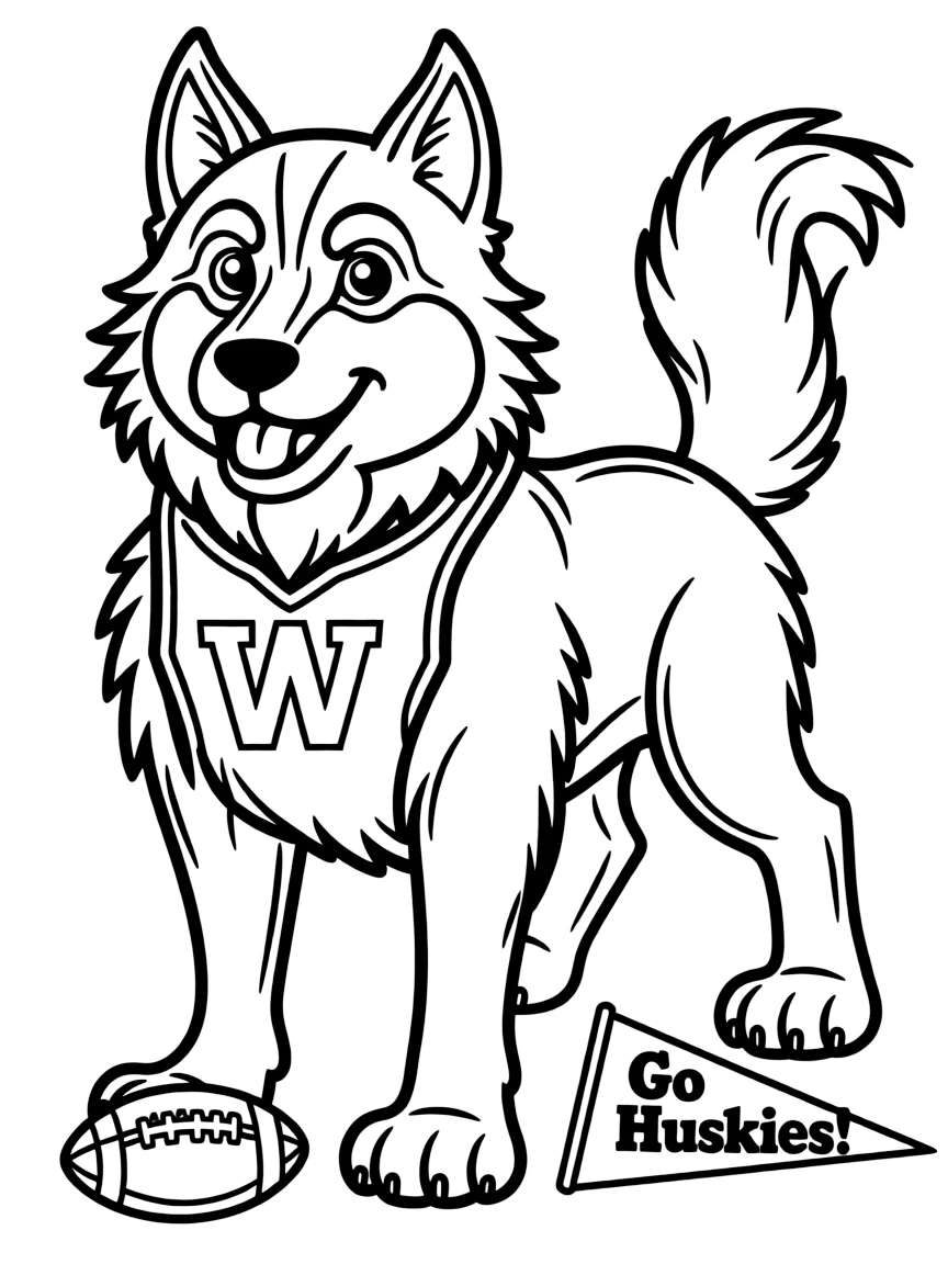 (Washington) The University of Washington husky mascot