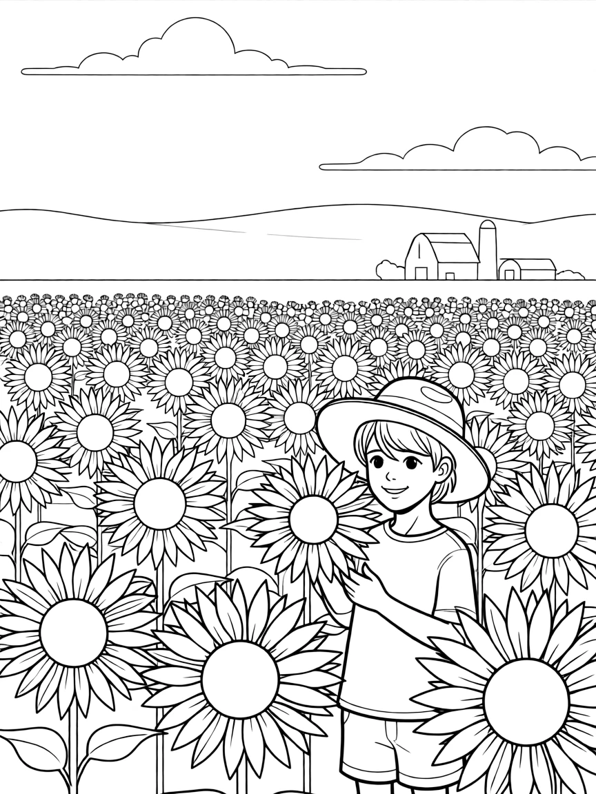 (Nebraska) A sunflower field in Nebraska