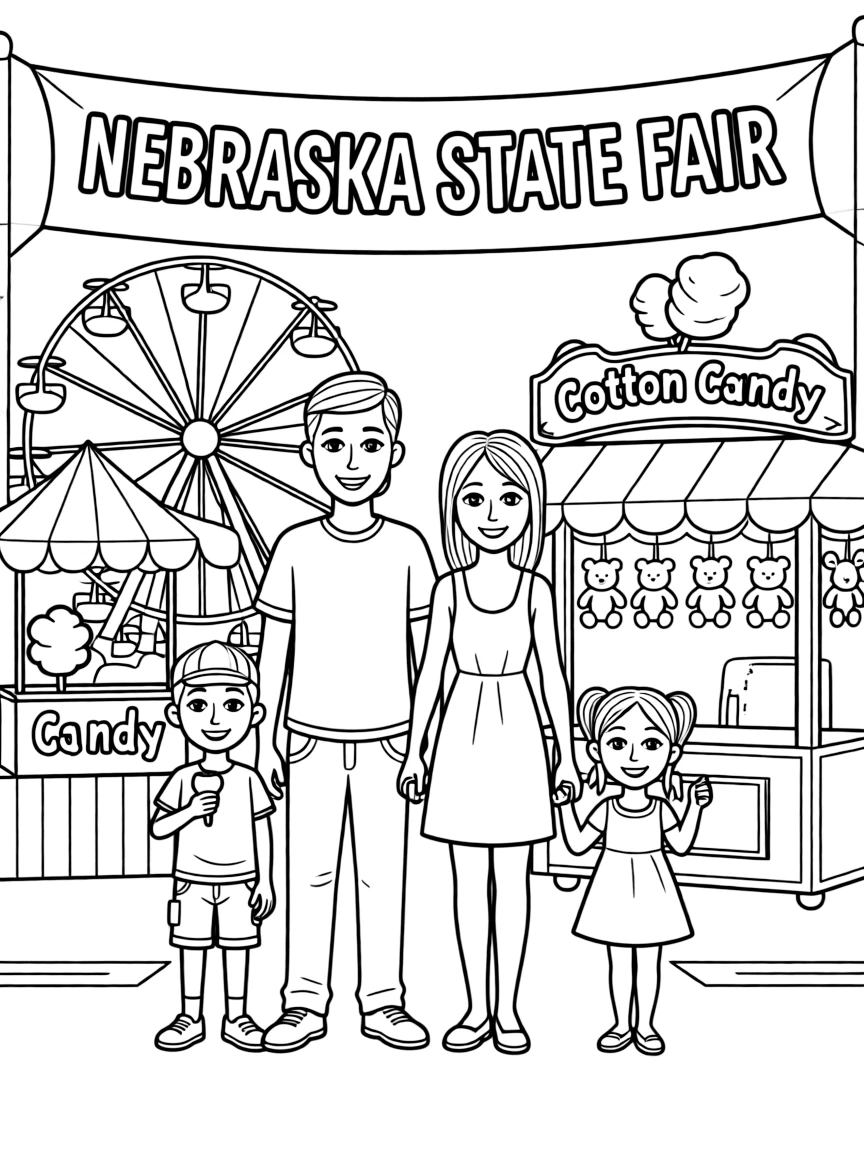 (Nebraska) A family at the Nebraska State Fair