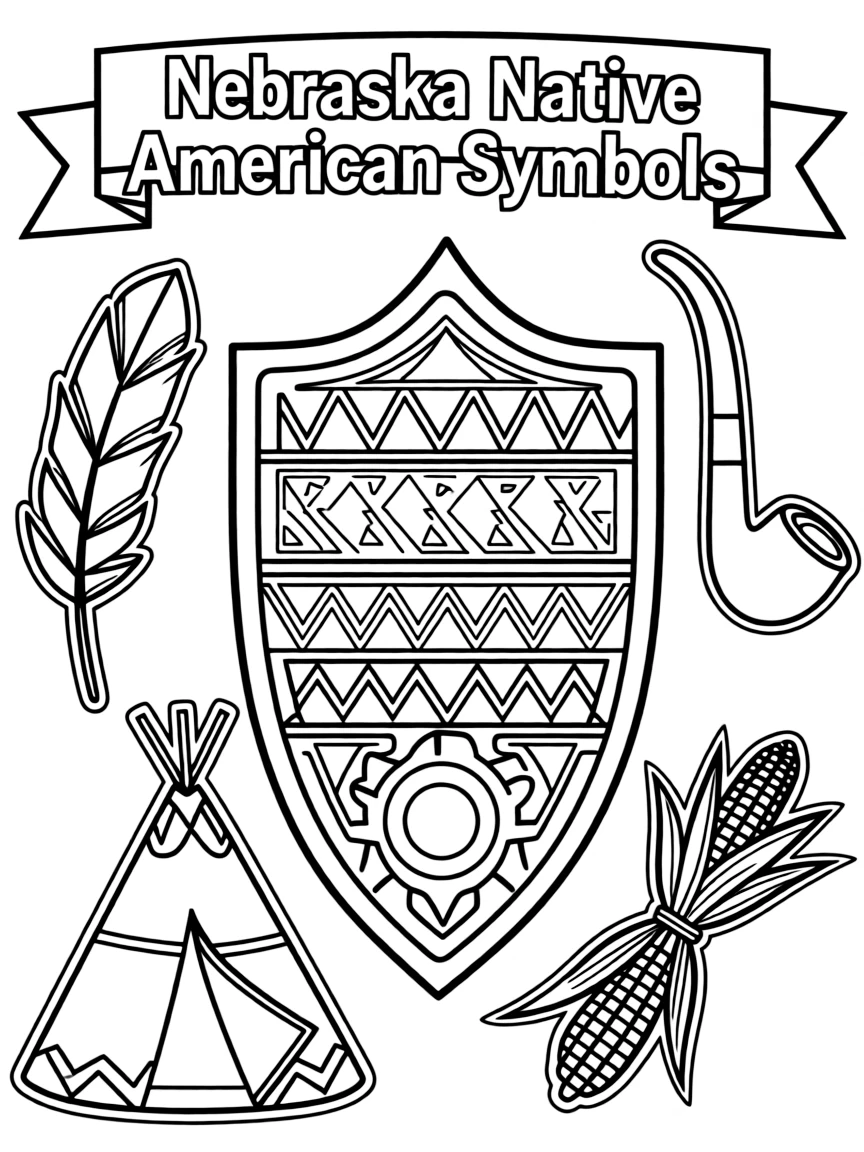 (Nebraska) Native American symbols from Nebraska tribes
