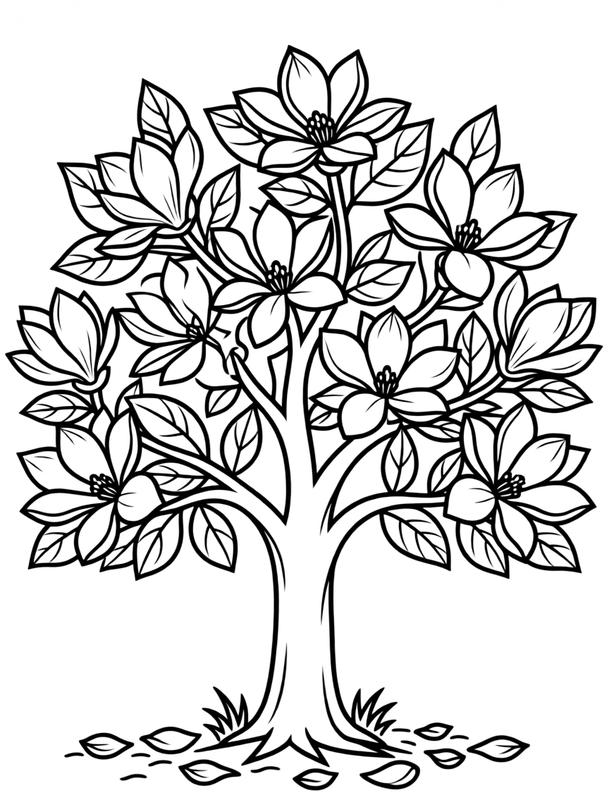 (Louisiana) A magnolia tree (state flower) in full bloom