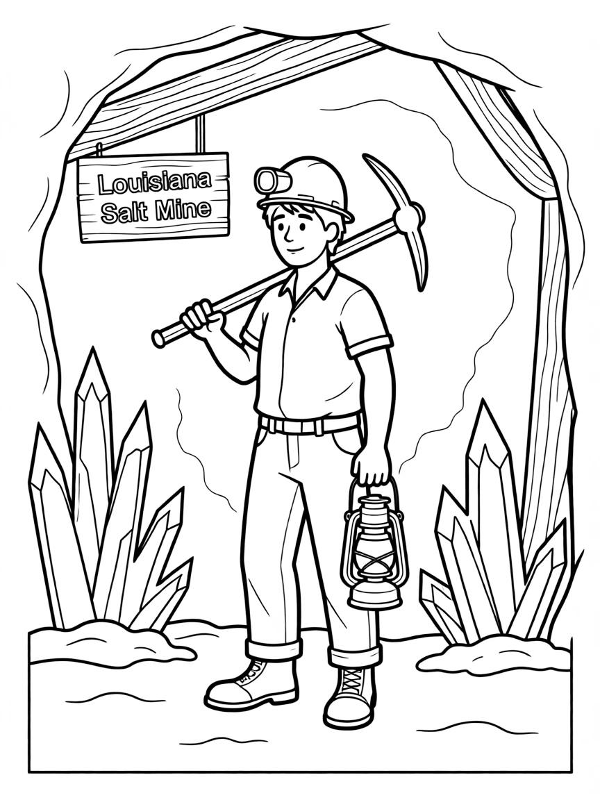 (Louisiana) A salt mine worker underground