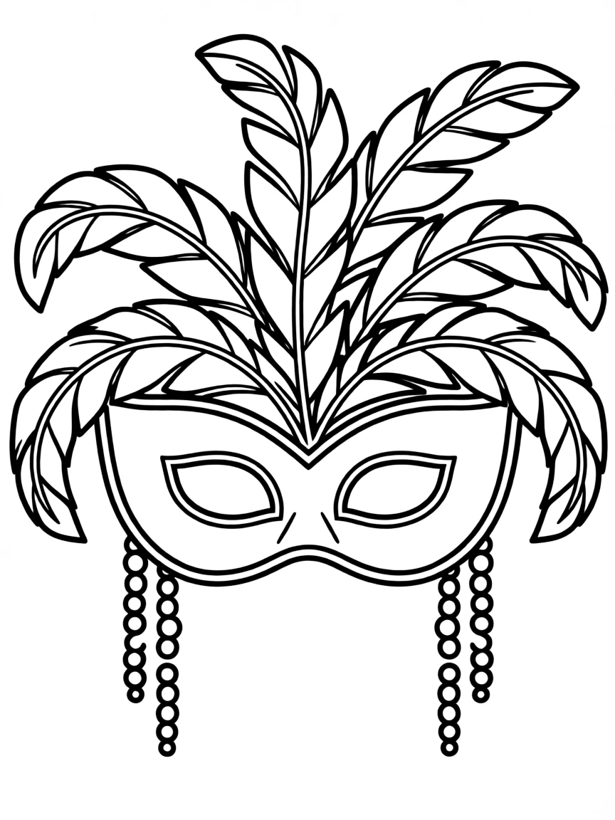 (Louisiana) A Mardi Gras mask with feathers and beads