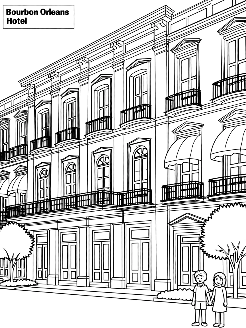 (Louisiana) The Bourbon Orleans Hotel with its historic facade
