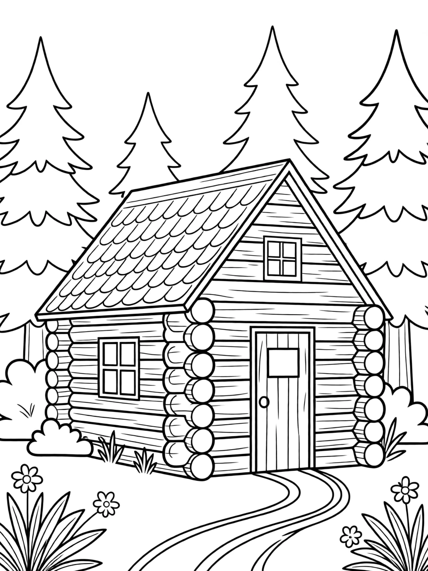 (Wyoming) A log cabin in the woods of Wyoming
