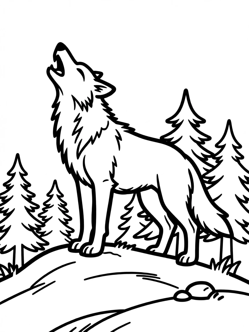 (Wyoming) The silhouette of a howling coyote