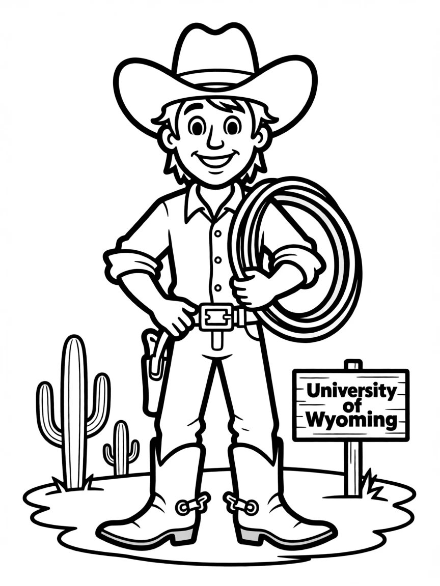 (Wyoming) The University of Wyoming mascot — Cowboy Joe