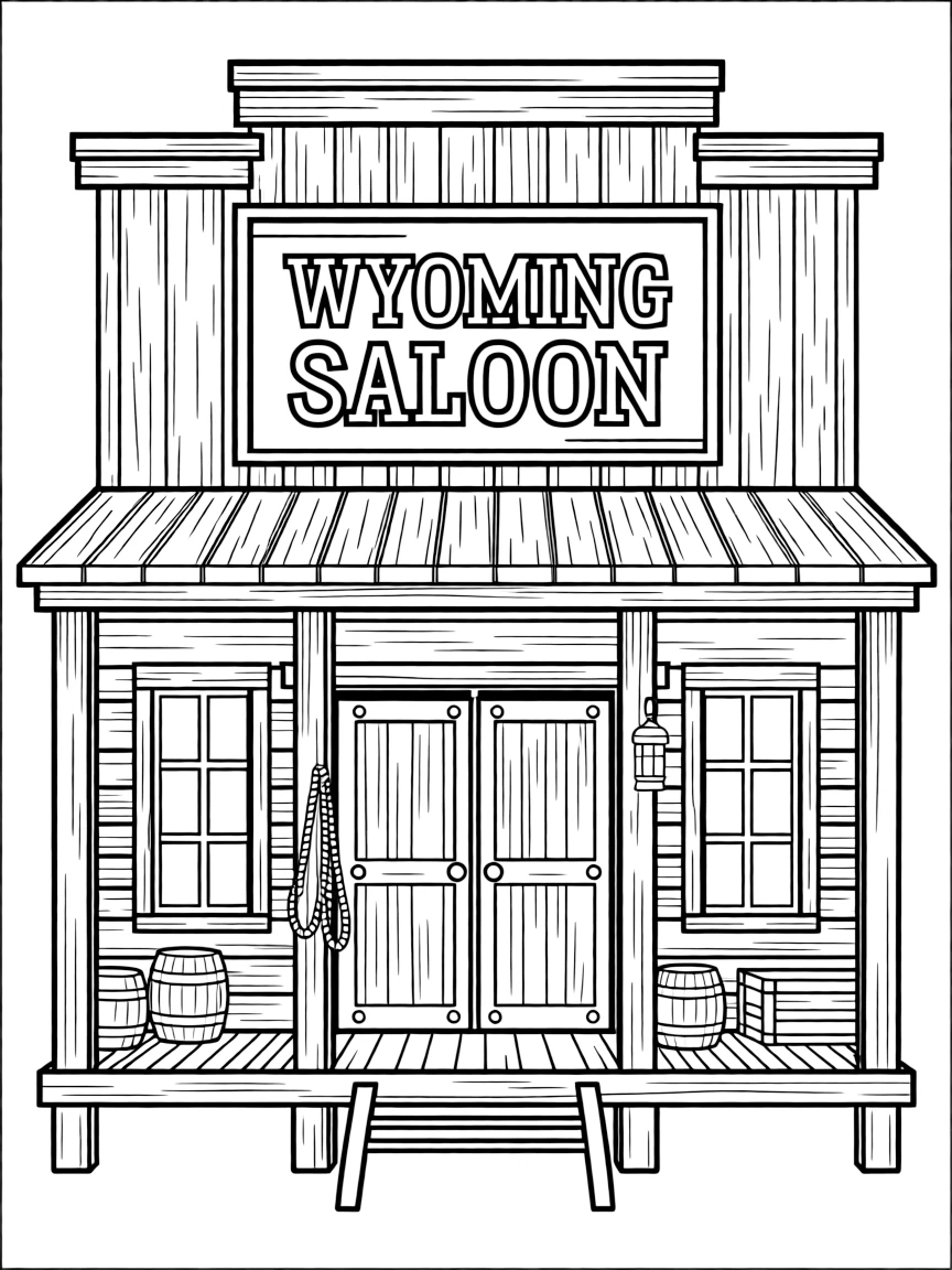 (Wyoming) A Western-style saloon facade