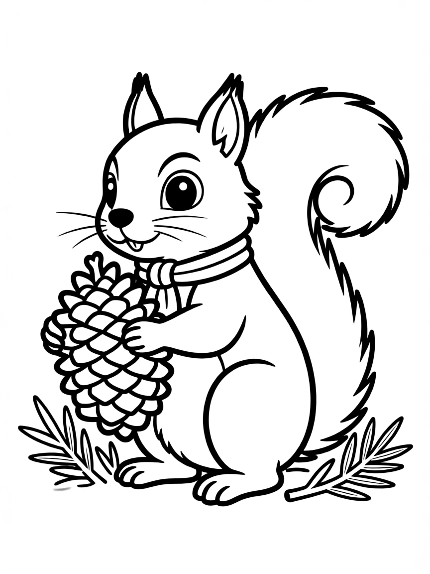 (Wyoming) A squirrel holding a pinecone