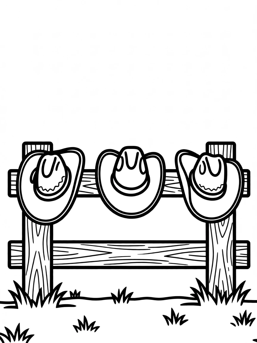 (Wyoming) A fence with cowboy hats hanging on it