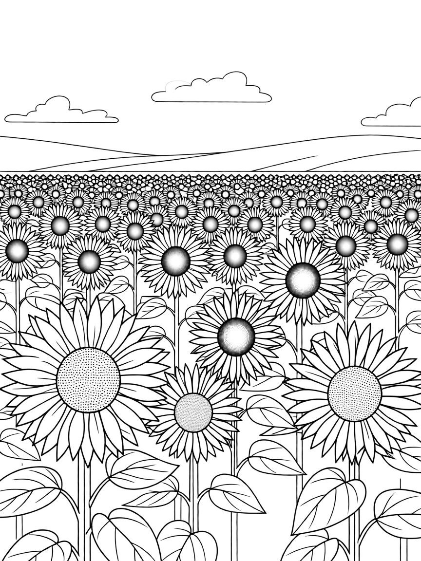 (Wyoming) A sunflower field in Wyoming