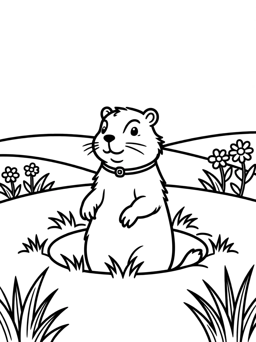 (North Dakota) A prairie dog popping out of its burrow