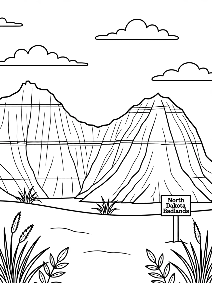 (North Dakota) The Badlands rock formations