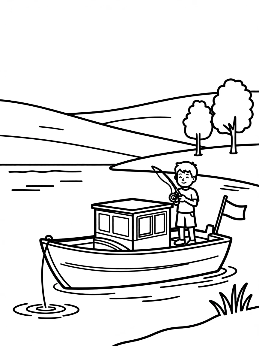 (North Dakota) A fishing boat on Devil’s Lake