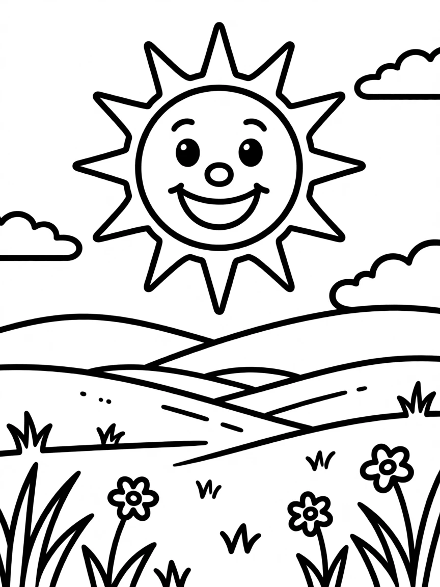 (North Dakota) A smiling sun over the prairie