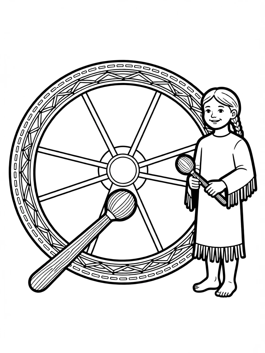 (North Dakota) A traditional Native American drum