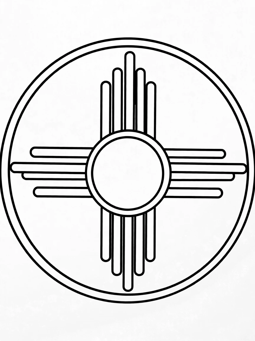 (New Mexico) The Zia sun symbol from the New Mexico state flag