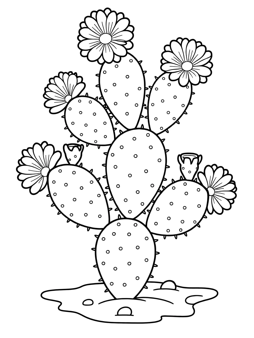 (New Mexico) A prickly pear cactus with flowers