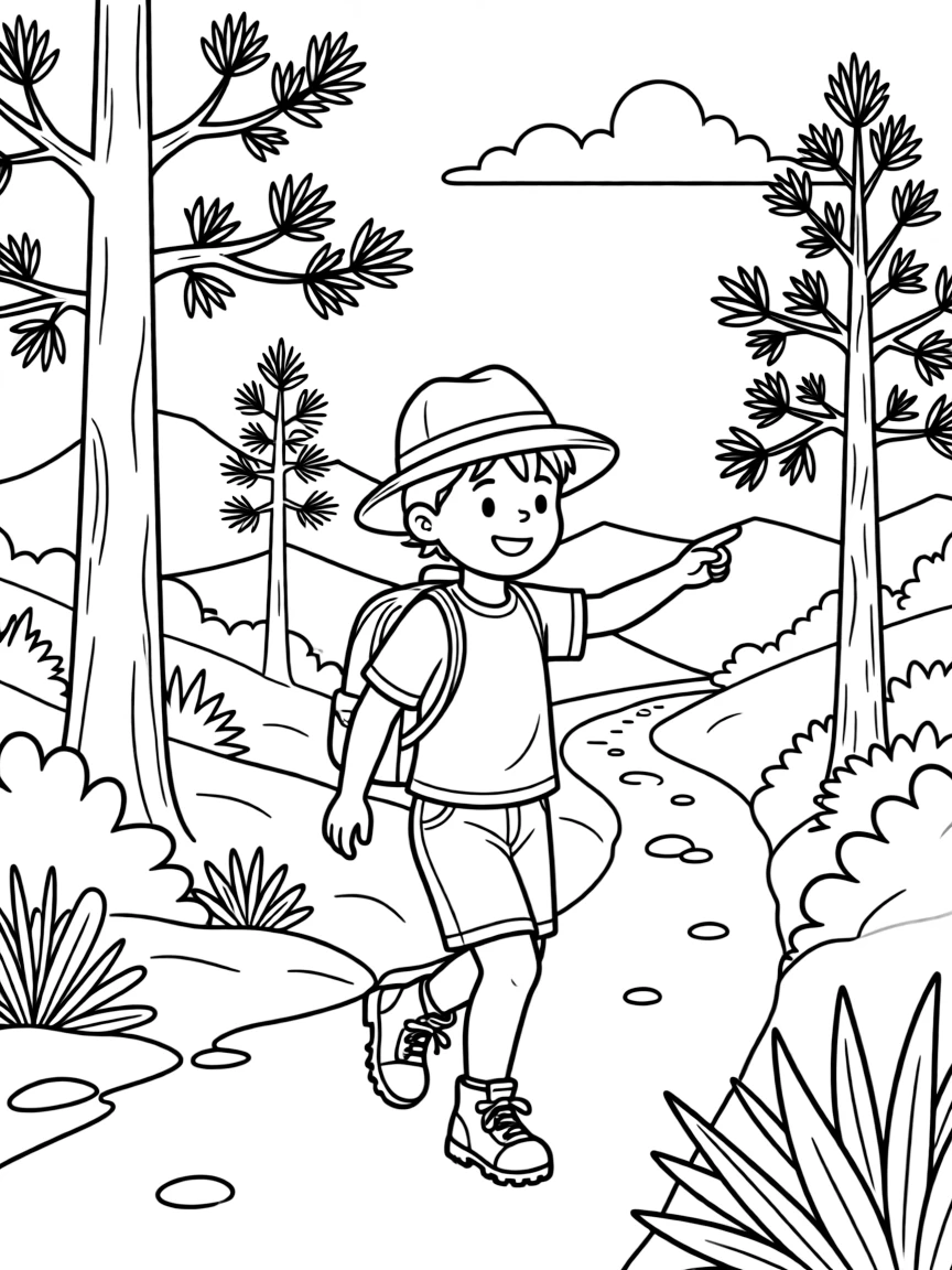 (New Mexico) A child hiking in the Gila Wilderness