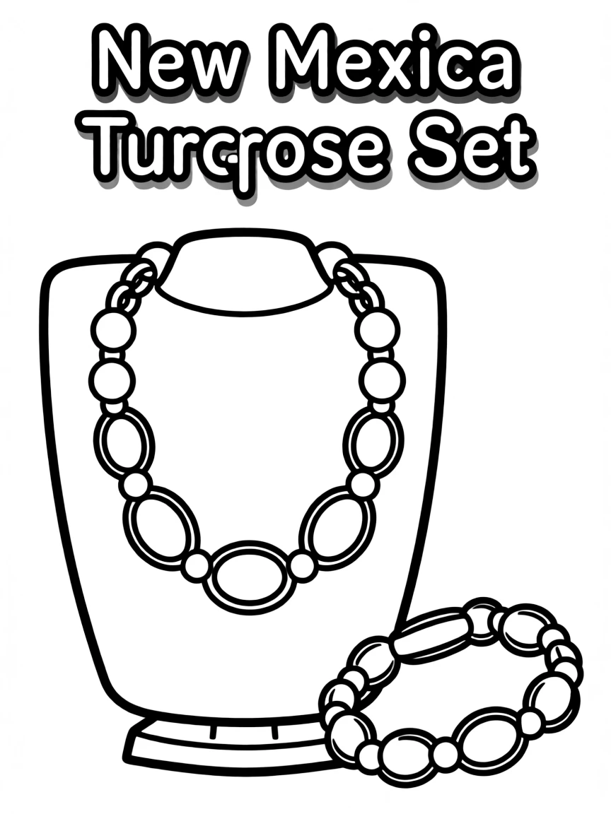 (New Mexico) A turquoise necklace and bracelet set