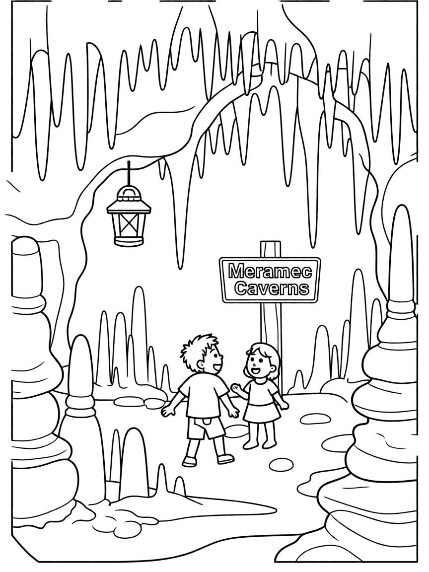 (Missouri) A cave scene from Meramec Caverns