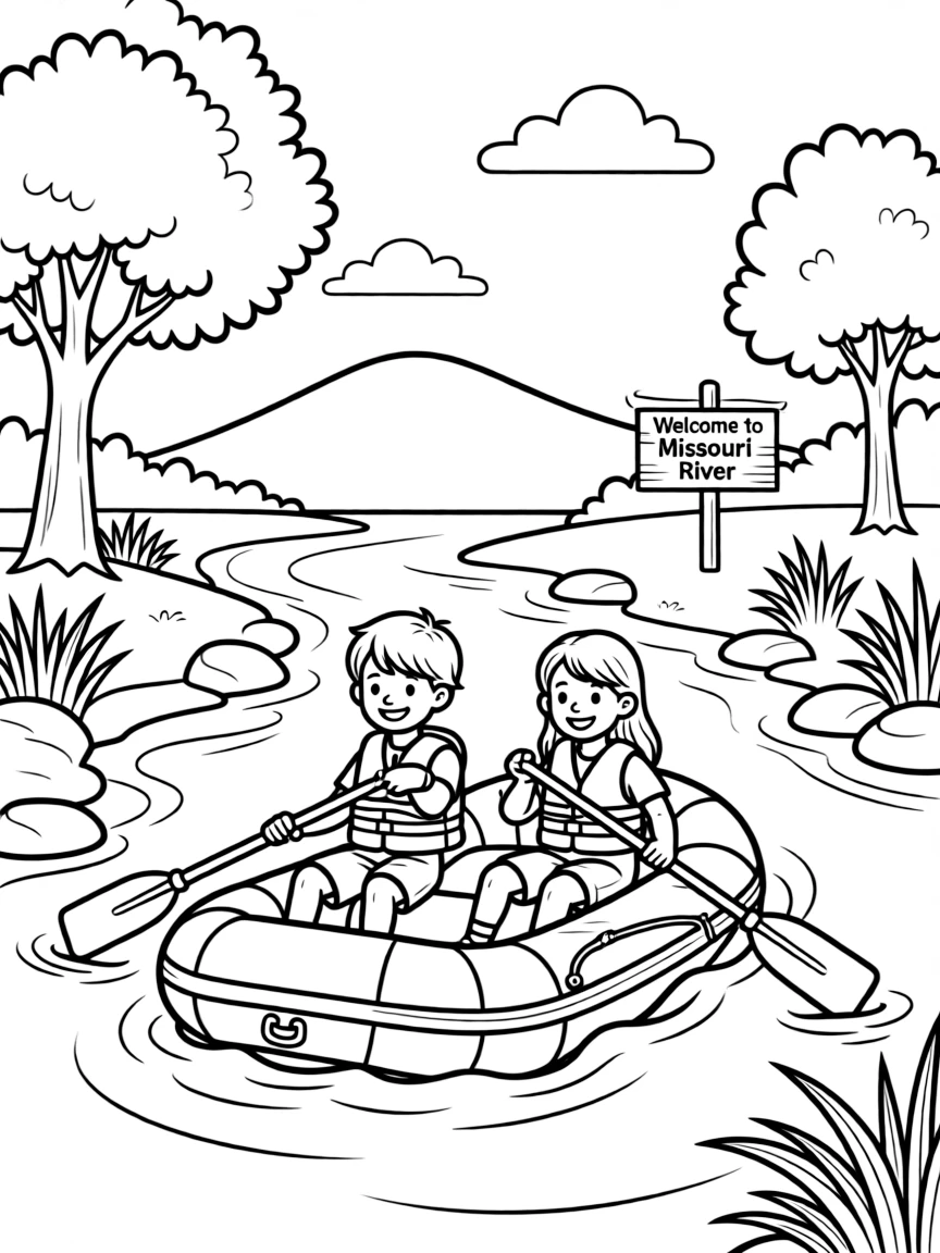(Missouri) A float trip on a Missouri river