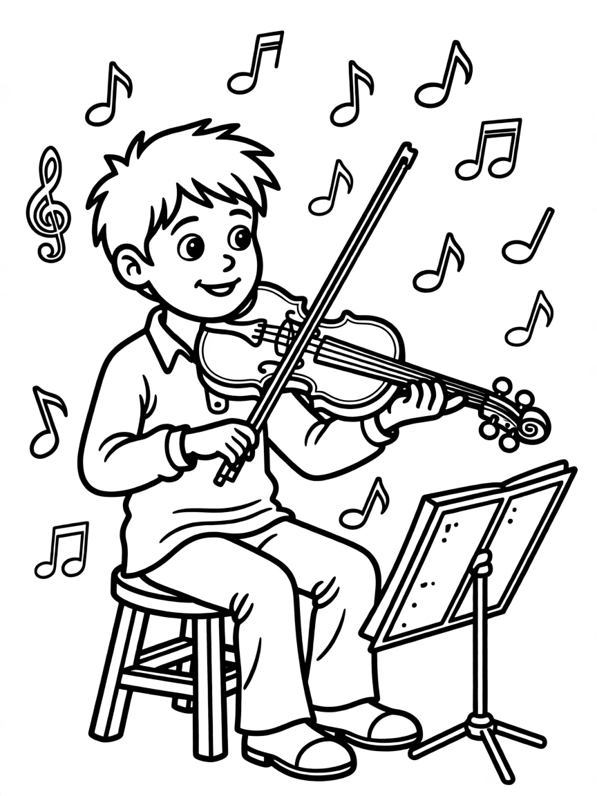 (Missouri) A fiddle and musical notes (Ozark folk music)