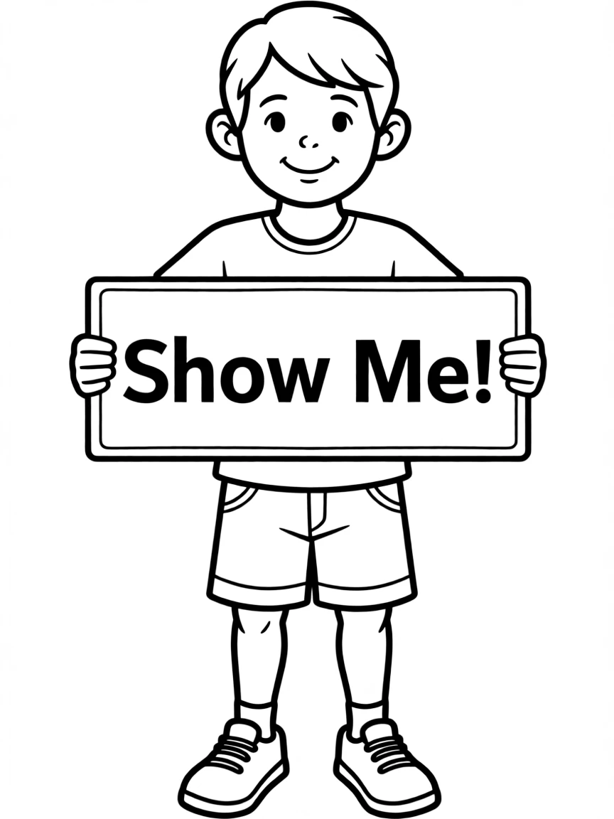 (Missouri) A kid holding a "Show Me!" sign