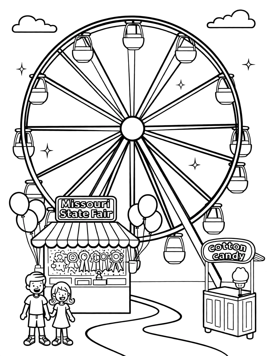 (Missouri) The Missouri State Fair with a Ferris wheel