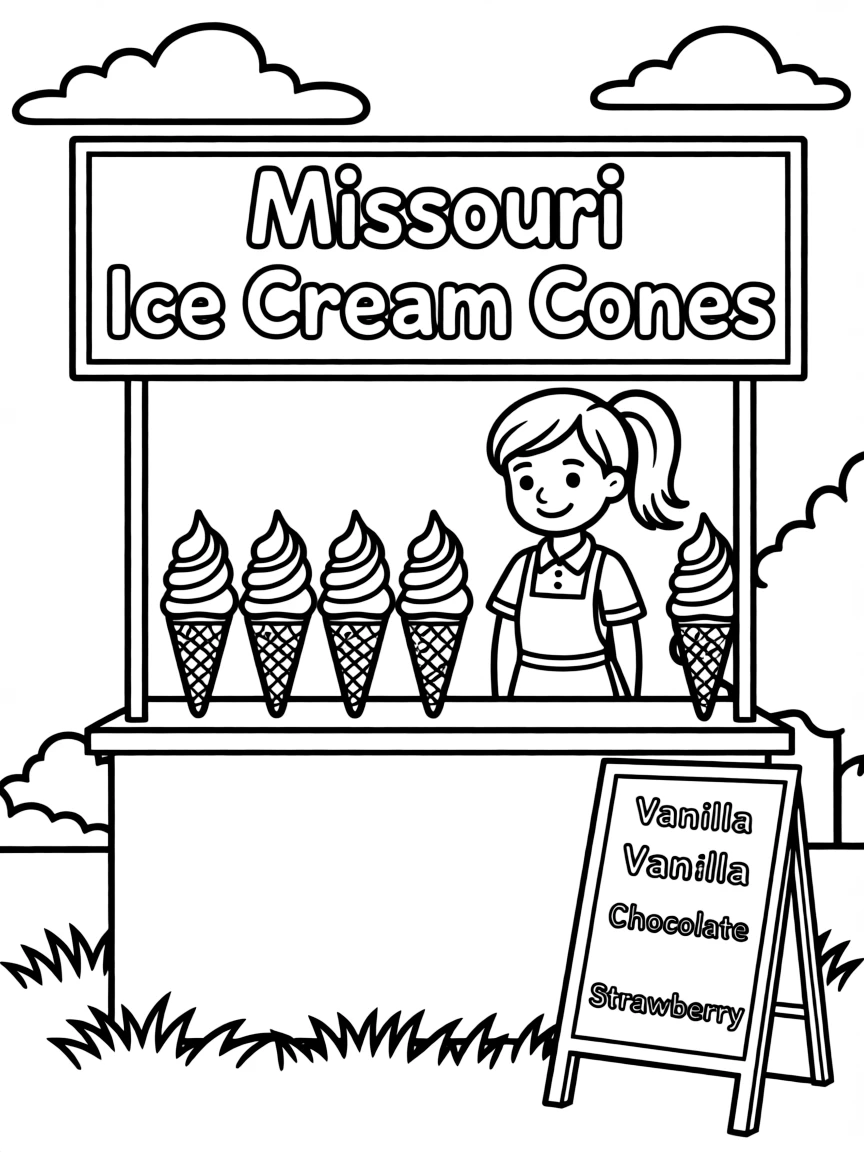 (Missouri) Ice cream cones from a roadside stand