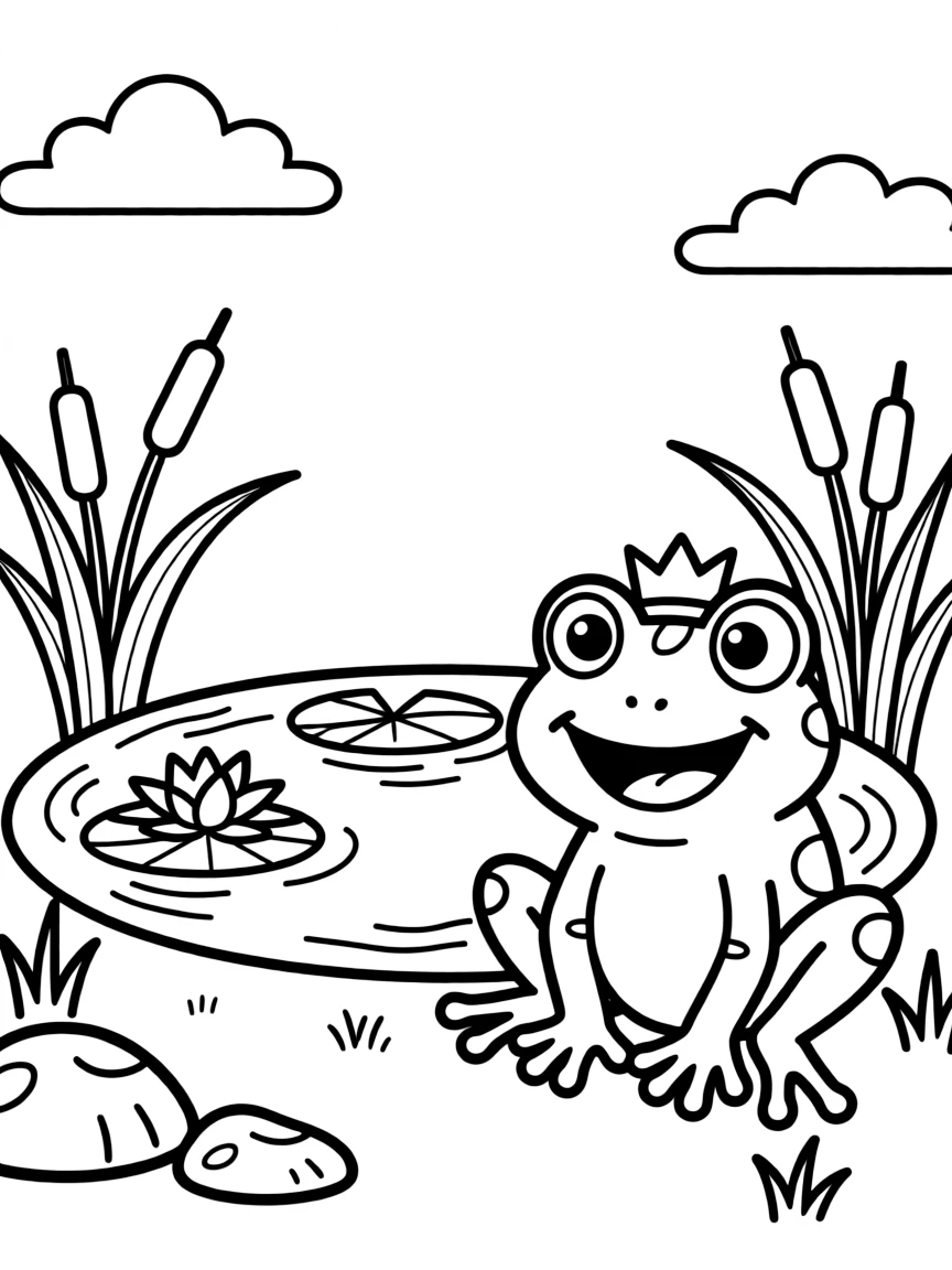 (Missouri) A friendly frog near a pond